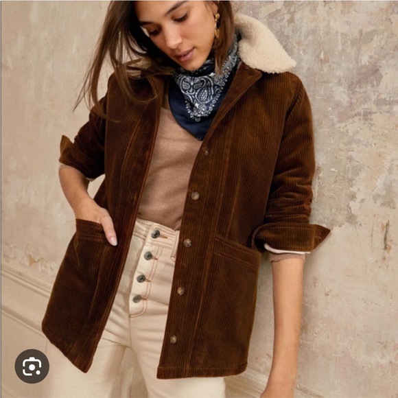 Sezane Jackets & Blazers - Sezane Will brown corduroy faux sheepskin collar Small
